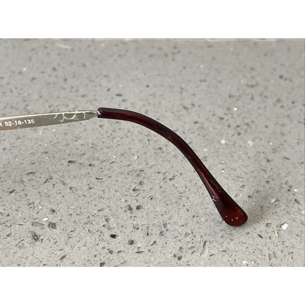 EYEGLASSES ECCA WM 5008 AM TORTOISE GOLD METAL FRAMES ONLY 52-18-135 red round